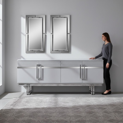 Novelty dining room set consists of 3 pieces: modern sideboard and 2 mirrors.
