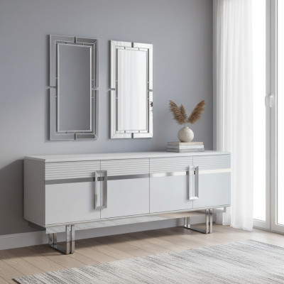 Novelty dining room set consists of 3 pieces: modern sideboard and 2 mirrors.