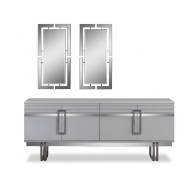 Novelty dining room set consists of 3 pieces: modern sideboard and 2 mirrors.