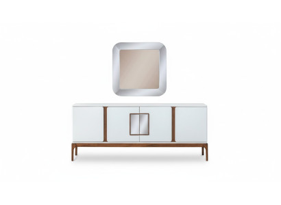 Luxury dining room set with sideboard and mirror, 2-piece modern dining group, dresser