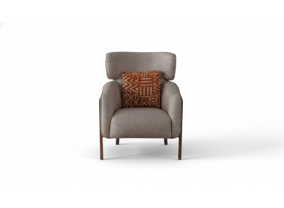 Chair Modern Beige Living Room Textile Luxury Design Furniture Lounge Club