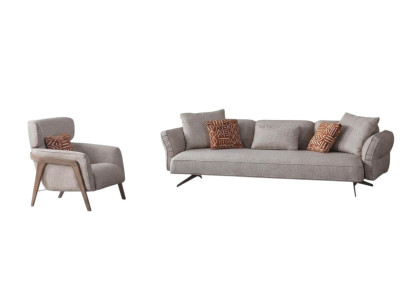 Luxury Modern Living Room Set 4-piece. Sofa 4-seater Armchair Coffee Table Suite