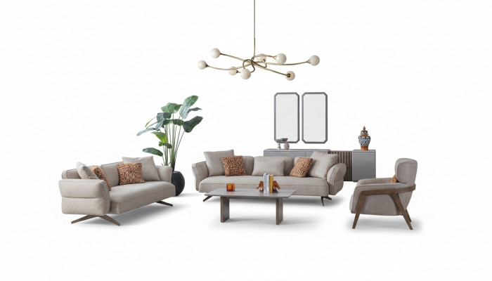 Luxury Modern Living Room Set 4-piece 4+3 Seater Armchair and Coffee Table New