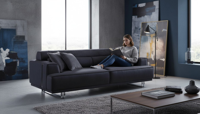 Sofa 3-seater modern furniture white living room luxury designer 235cm furnishing
