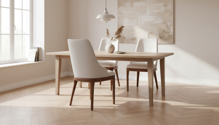 Exclusive white chairs with brown wood legs design dining room novelty
