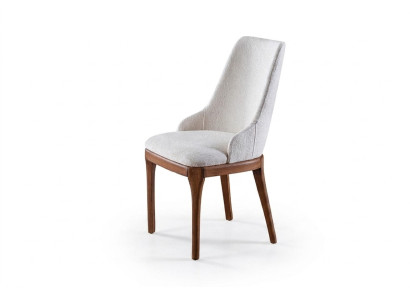 Exclusive white chairs with brown wood legs design dining room novelty