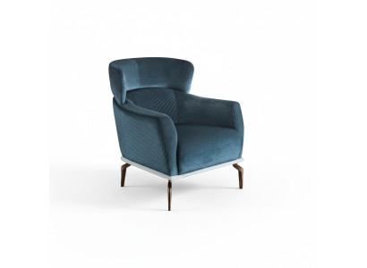 Design armchair, modern, green color, living room seating, textile luxury furniture