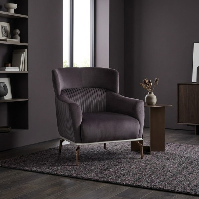 Armchair Modern Black Lounge Club Living Room Textile Luxury Design