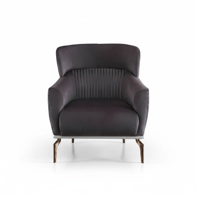 Armchair Modern Black Lounge Club Living Room Textile Luxury Design