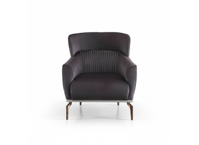 Armchair Modern Black Lounge Club Living Room Textile Luxury Design