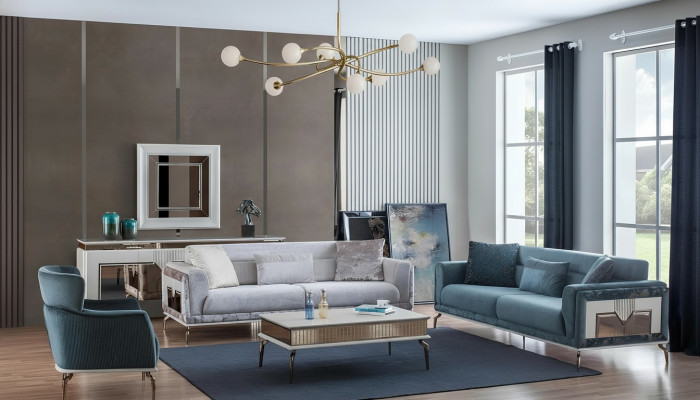 Designer sofa set 4 piece. Couch sofa set 3 seater armchair coffee table