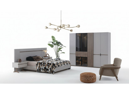 Bedroom Set Luxury Design Bed 2x Nightstand Wardrobe 4-piece New