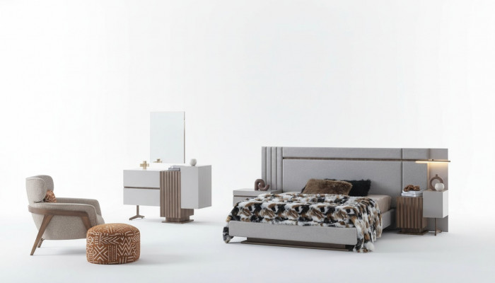 Bedroom Set Luxury Complete Bed + 2x Nightstands 3pcs. Modern Set New