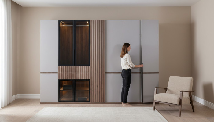 Wardrobe Closet Bedroom Cabinets Modern Wood Luxury 260cm
