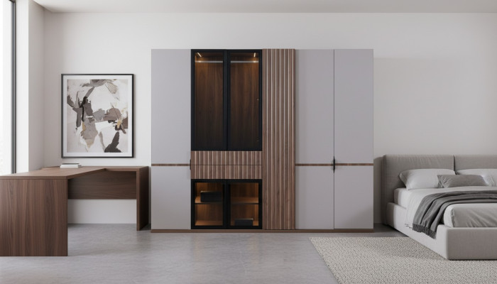 Wardrobe Closet Bedroom Cabinets Modern Wood Luxury 260cm