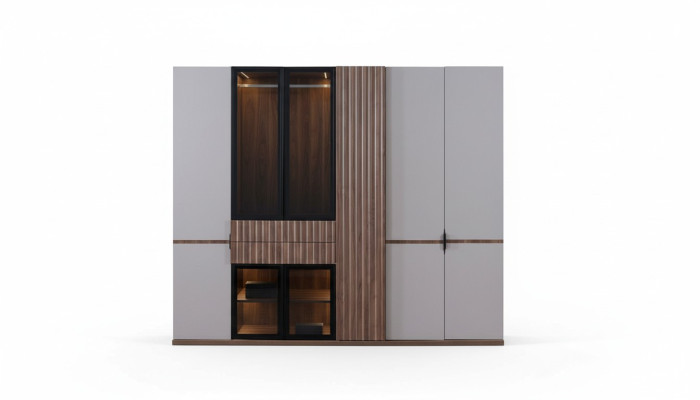 Wardrobe Closet Bedroom Cabinets Modern Wood Luxury 260cm