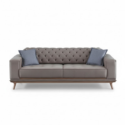 Sofa 4-seater design sofas upholstered gray textile relax seating furniture modern