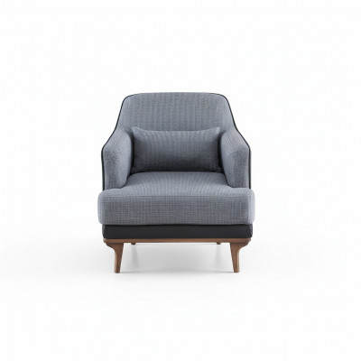 Modern grey armchair living room seating textile design furniture single-seater
