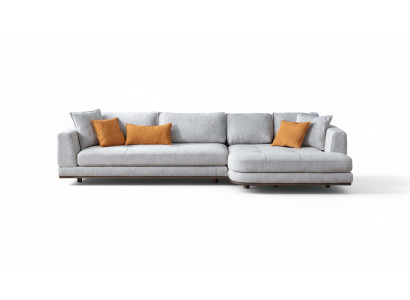 Luxury L-shaped corner sofa modern living room furniture grey color designer