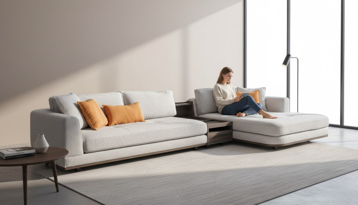 Exclusive corner sofa L - shape grey living room corner suite couch sofa upholstery