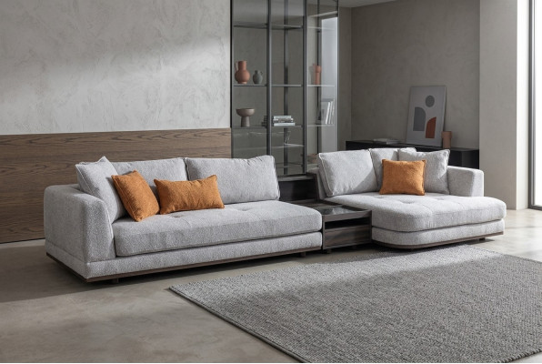 Exclusive corner sofa L - shape grey living room corner suite couch sofa upholstery