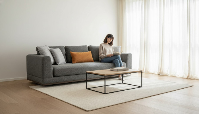 Sofa 3 Seater Modern Furniture White Living Room Luxury 243cm Three-Seater