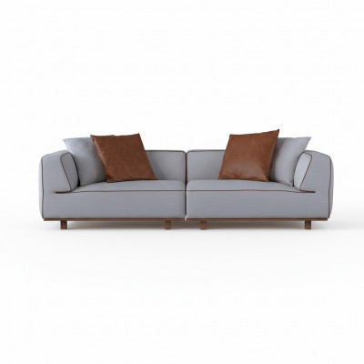 Sofa 4-seater design sofas upholstery gray fabric relax seat furniture 272cm xl