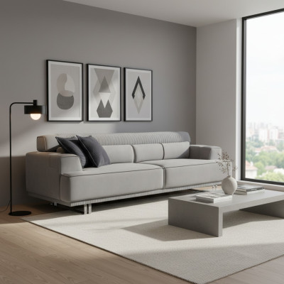Sofa 3-seater modern furniture gray living room luxury furnishings 235cm