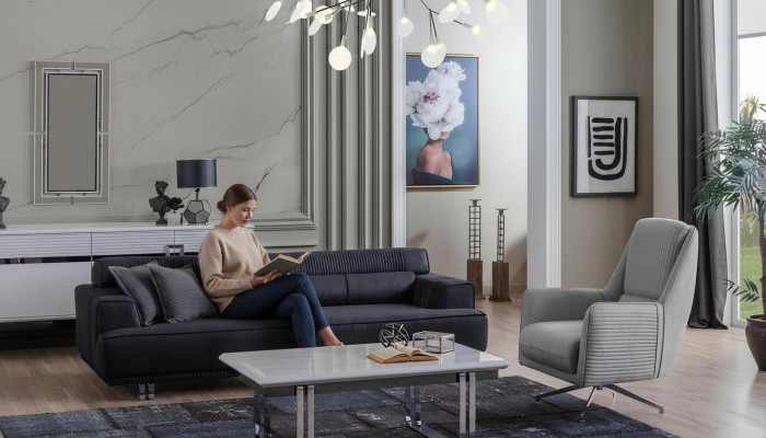 Sofa set 3-seater and armchair designer furniture living room couch furniture