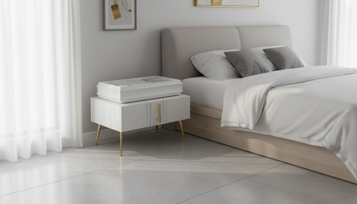 Exclusive nightstands designer furniture beige color in bedroom new
