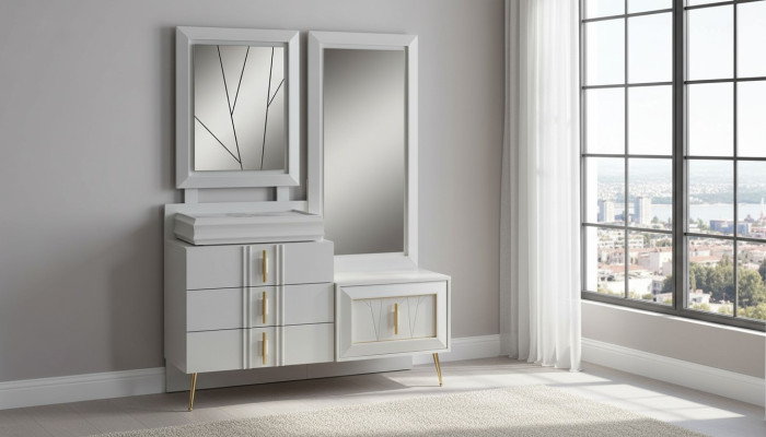Dressing table with mirror luxury console exclusive bedroom set 2-piece set