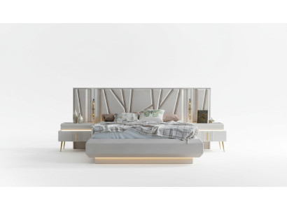 Bedroom Set Luxury Complete Bed + 2x Nightstands 3-piece Modern Set