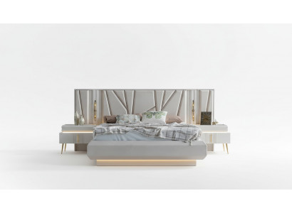 Bedroom Set Luxury Complete Bed + 2x Nightstands 3-piece Modern Set