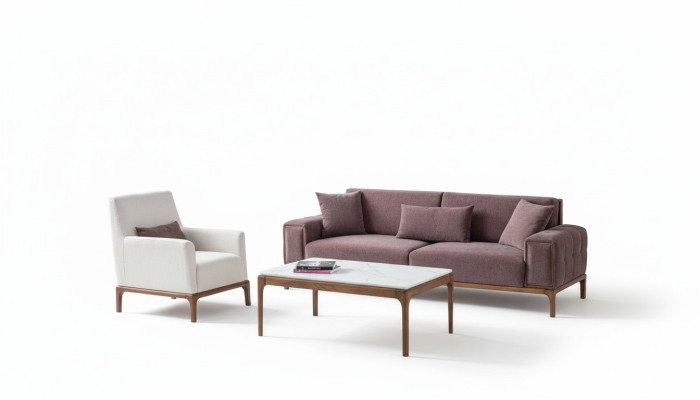 Living Room Set 3+1 Seater Coffee Table Sofa Suite Armchair Modern Design