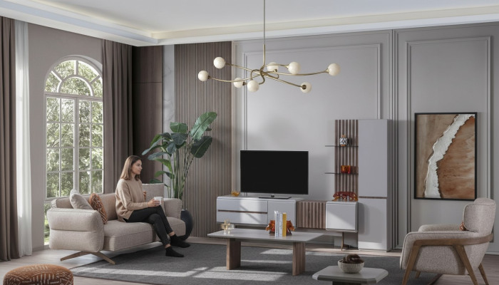 Living room set furnishing complete room furniture sofa couch set 5-piece.