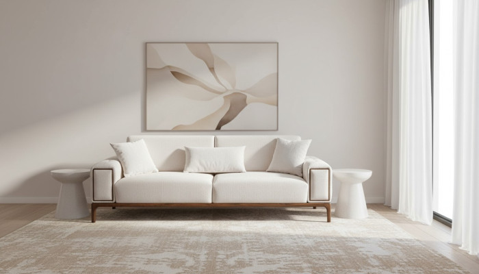 Sofa 3-seater modern furniture white color living room luxury three-seater