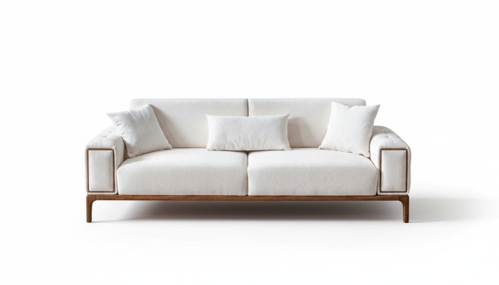 Sofa 3-seater modern furniture white color living room luxury three-seater