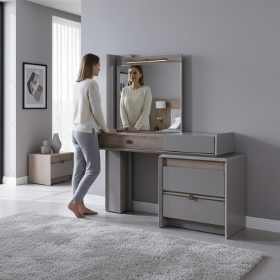 Modern luxury vanity table in bedroom console table new gray