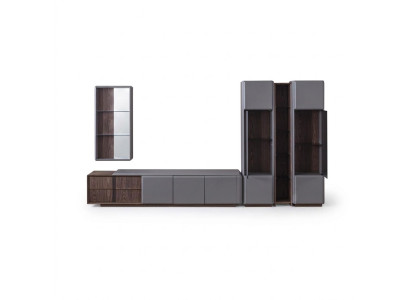 Exclusive Living Room Set TV Cabinet 2x Vitrine Wall Shelf Shelves 4-piece.