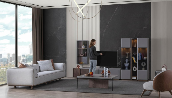 Designer Living Room Set 7-piece. Modern Living Room Walls Wardrobe