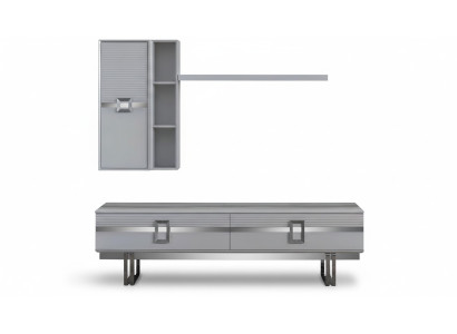 Modern living room wall unit consists of 4 pieces in exclusive white wall units.