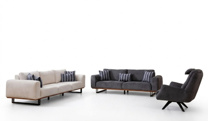 Design sofa set living room set modern suites 4+3+1 seat 3-piece.