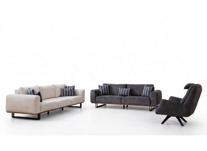 Design sofa set living room set modern suites 4+3+1 seat 3-piece.