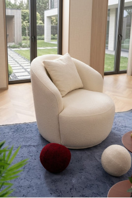 Armchair Modern White Living Room Seating Textile Design Furniture Lounge Club