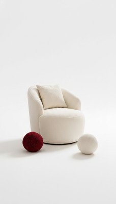 Armchair Modern White Living Room Seating Textile Design Furniture Lounge Club