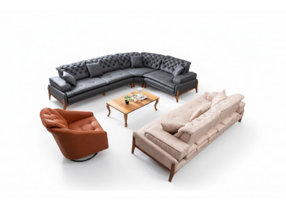Living Room Set Sofa Suite 3+1 Corner Sofa L-shaped Corner Suite Corner Couch 3-piece.