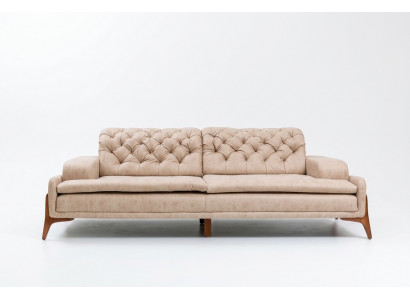 Modern sofa, 3-seater designer piece, beige color, style, 240 cm, living room beige sofas