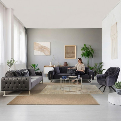 Designer Living Room Set Sofa Suite 3+3+1 Seater Furniture Suites 3-piece.