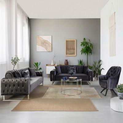 Designer Living Room Set Sofa Suite 3+3+1 Seater Furniture Suites 3-piece.