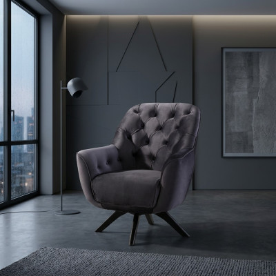 Modern black armchair living room textile luxury design furniture
